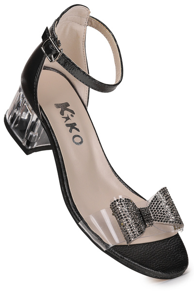 Kiko Kids Tire Girl's 4 cm Transparent Heeled Sandals Evening Dress Shoes