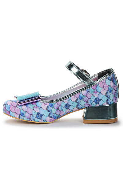 Kiko Kids Mermaid Pearl Bow Glitter Girls' Heeled Evening Dress Shoes