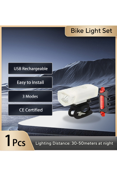 Choice 11081.10 USB Rechargeable Bike Light Front Light Red Taillight Easy to...