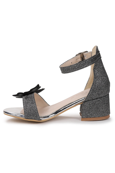 Kiko Kids Zete Sand Glitter Girls' 4 cm Heeled Sandals Evening Dress Shoes