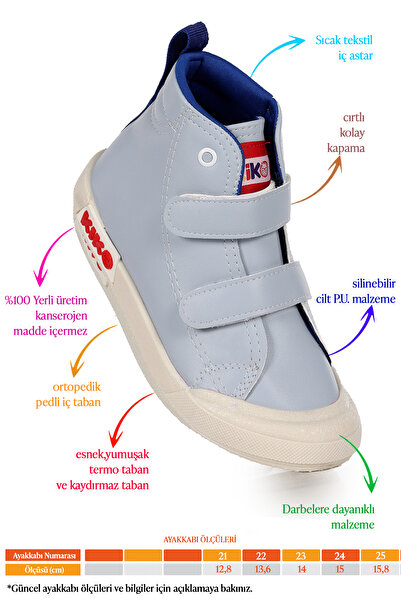 Kiko Kids Garf Günlük Cırtlı Erkek Bebek Bot Ayakkabı