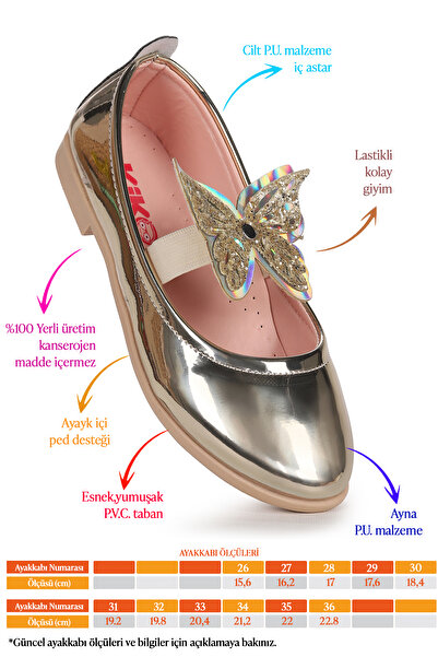 Kiko Kids Menz Mirror Butterfly Elastic Girls' Ballerina Shoes