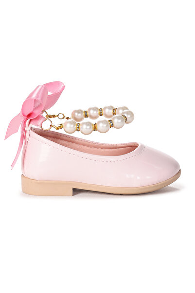 Kiko Kids Blanch Patent Leather Pearl Elastic Baby Girl Ballerina Shoes