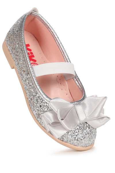 Kiko Kids Panı Broken Glass Bow Elastic Girls' Ballerina Shoes