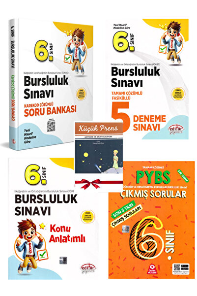 Editör Yayınevi 2026 Editör 6.Sınıf Bursluluk Sınavı Tam Kapsamlı Set Konu So...