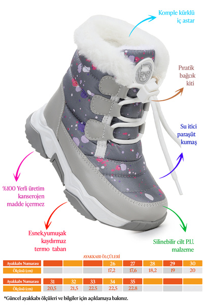 Kiko Kids Дівчачі зимові черевики з бамбуковими ремінцями