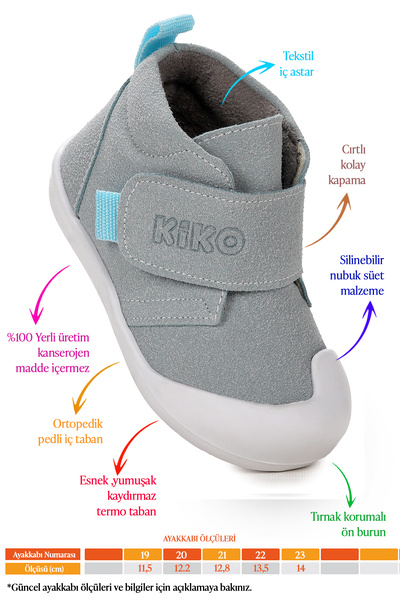 Kiko Kids Winnie İlk Adım Cırtlı Erkek Bebek Günlük Bot Ayakkabı