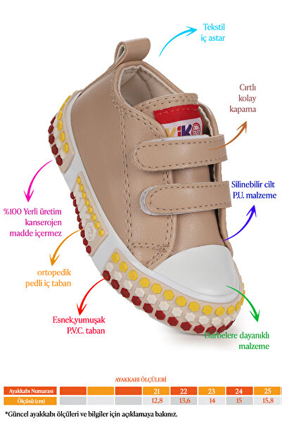 Kiko Kids Kach Cırtlı Kız Bebek Günlük Spor Ayakkabı