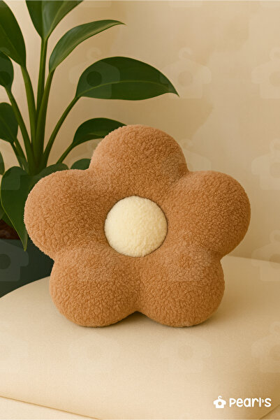 pearls Papatya Yastık Kahverengi