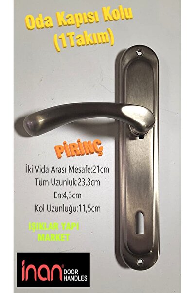 ece life Kapı Kolu -Oda Kapısı Kolu -Pirinç -Saten -(Pk.İçi./Tk.: 1Takım)