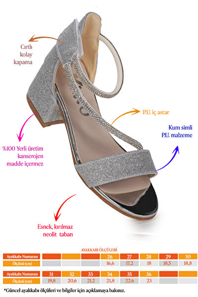 Kiko Kids Pisar Sand Glitter Daily Dívčí sandály na podpatku 4 cm Večerní šaty