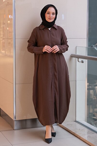 Invee Fermuarlı Tam Boy Tenzel Kap