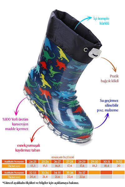 Kiko Kids Savana Su Geçirmez Erkek Çocuk Yağmur Çizmesi