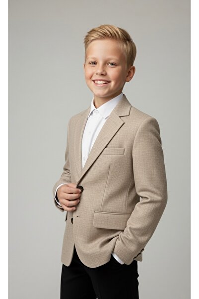 LOOKS KİDS Erkek Çocuk Spor Bej Blazer Ceket