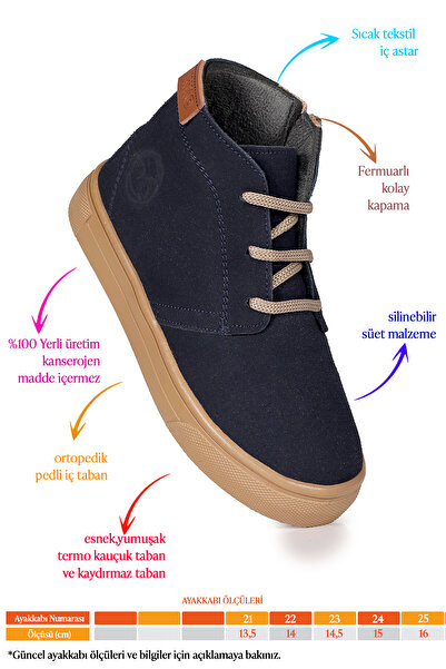 Kiko Kids Homer Fermuarlı Erkek Bebek Günlük Bot Ayakkabı