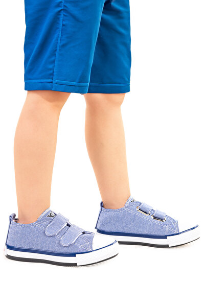 Kiko Kids Boy's Linen Sneakers - Linen Velcro