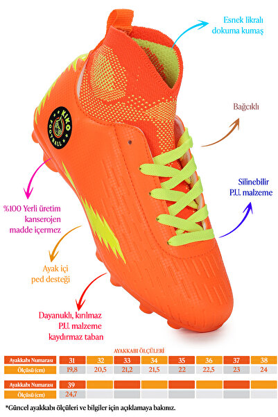 Kiko Kids Tusa Fkp High-Rise Crampon Grass Field Boys Football Shoes