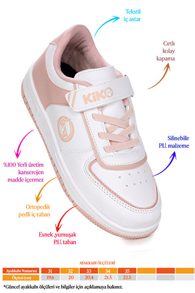 Kiko Kids Retka Cırtlı Günlük Kız Çocuk Spor Ayakkabı