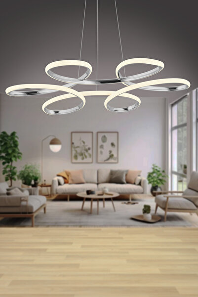 İstanbul Avize İstanbul Avize Megie Gümüş Ledli Lüx Modern Beyaz Power Led Avize