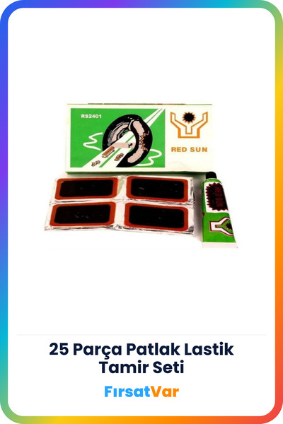 FırsatVar 25 Parça Bisiklet Deniz Yatağı Şişme Bot Tamir Yama Seti Yapıştırıc...