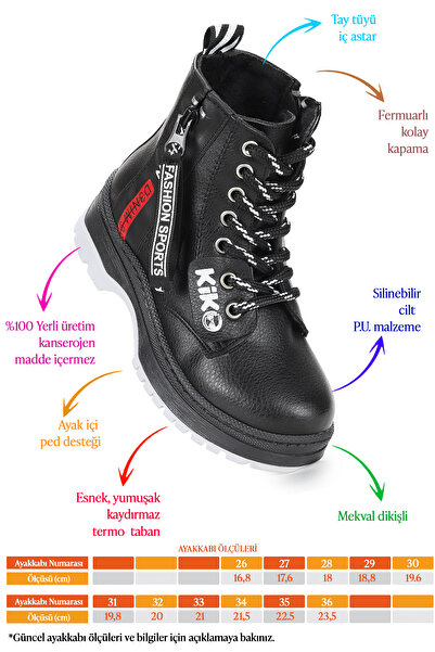 Kiko Kids Fashion Cilt Fermuarlı Termo Taban Kız Çocuk Bot