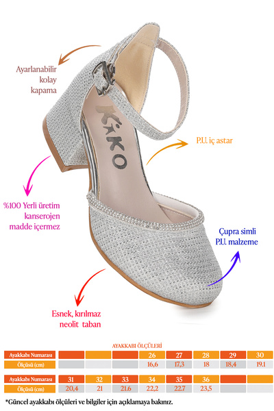 Kiko Kids Βραδινό φόρεμα με πέδιλα με τακούνι 5 εκ. Ressa Çupra Stone