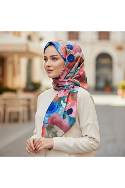 Onur Φουλάρι - Φυσικό Βιολογικό Φουλάρι Ροζ Μοτίβο Παστέλ Χρώματα Άνετο Χρήση Ποιοτικό Φουλάρι