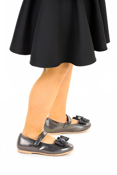 Kiko Kids Velcro Bow Girls Ballerina Shoes Ege 200 Vakko