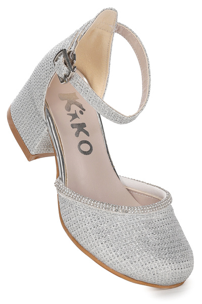 Kiko Kids Βραδινό φόρεμα με πέδιλα με τακούνι 5 εκ. Ressa Çupra Stone