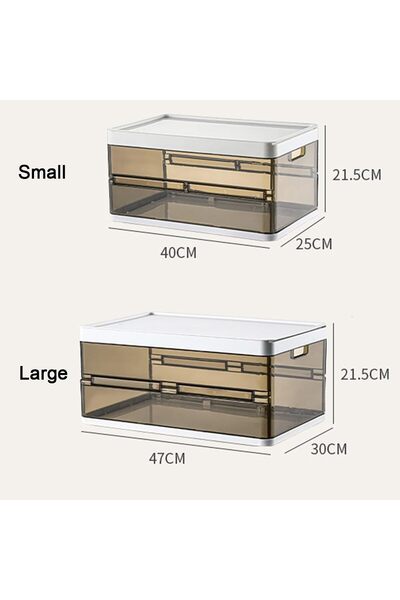 fulina 2 Packs Stackable Plastic Storage Bins with Lid,Plastic Storage Bins for Closet Organizers and Stora