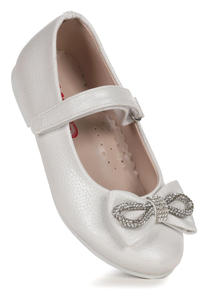 Kiko Kids Bowtie Bowtie Stoned Velcro Girls' Ballerina Shoes