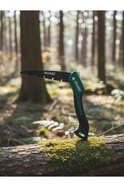 Orcamp OUT-4650 Katlanabilir Kamp Testeresi | Paslanmaz Çelik Dişler, Güvenli Kilit Mekanizması