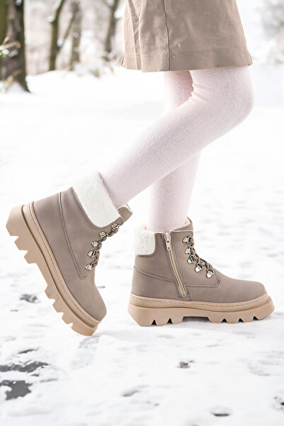 Kiko Kids Edu Günlük Fermuarlı Kız Çocuk Bot Ayakkabı