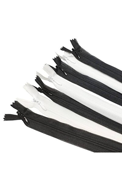 ŞF Şeref Fermuar GİZLİ fermuar 25 cm 5 siyah ve 5 beyaz