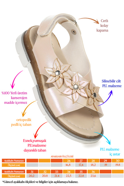 Kiko Kids Daily Girl's Baby Sandals Şb22722440-49