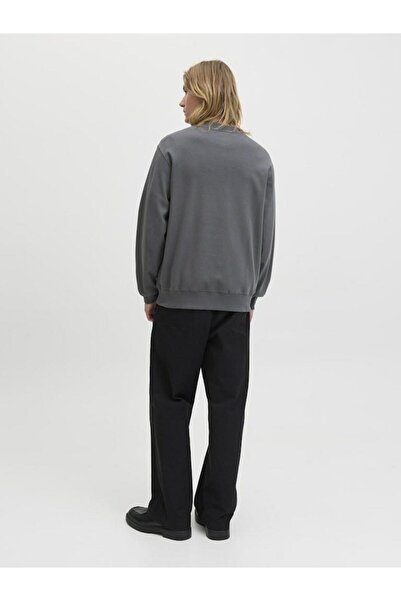 Jack & Jones Ανδρικό φούτερ Jprblachad με στάμπα με λαιμόκοψη 12261386 καπνιστό