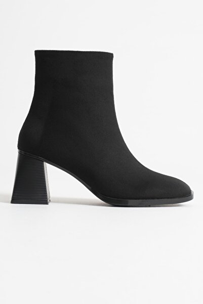 TRENDELLA Ornela Women's Black Suede Heeled Boots