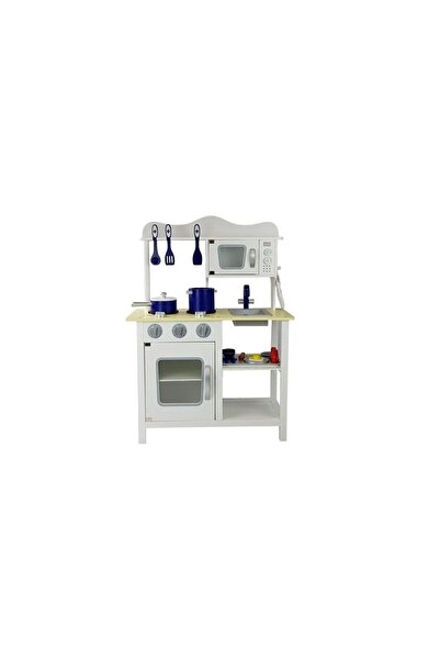 LeanToys Bucătărie de joacă Merida din lemn alb pentru copii cu accesorii - 7684