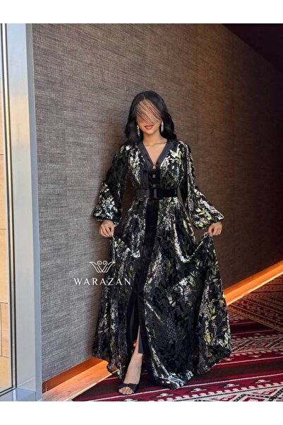 Warazan Royal patterned dress with belt