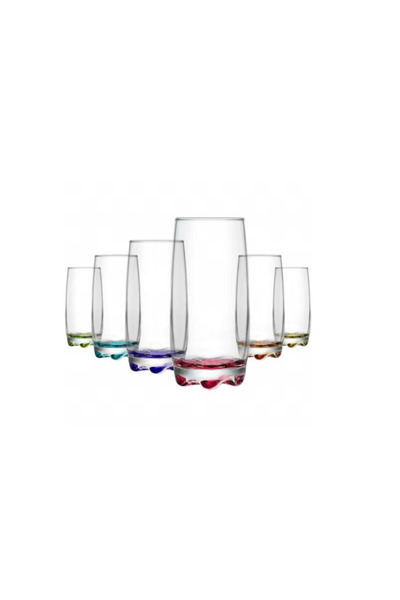 ADORA Set of 6 tall glasses 390 ml, 25, colored base