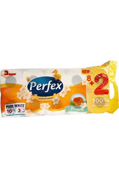 PERFEX Hârtie igienică parfumată Pure White, 3 straturi, set de 10 role, culo...