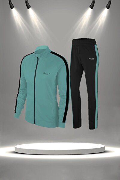 POSEIDON STORM Γυναικείο σετ φόρμας για τρέξιμο σε μεγάλο μέγεθος Aqua Green ...