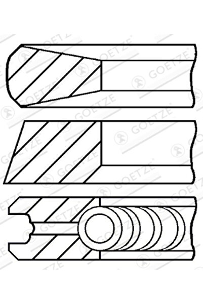 GOETZE ENGINE Set Segmenti Piston Citroen C-Crosser/C5 2/C5 3 Fiat Ulysse