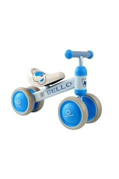 LeanToys Bicicletă de echilibru Blue Bello (fără pedale) cu roți duble, model 5263