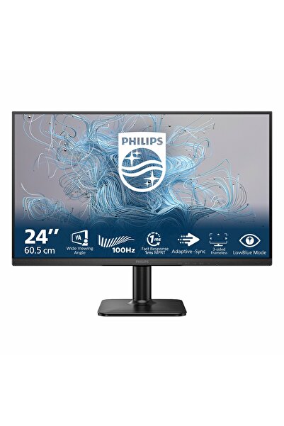 Philips Monitor LCD VA LED Philips 23.8" 24E2N1100LB, Full HD (1920 x 1080), VGA, HDMI, 100 Hz, 4 ms (Negru)