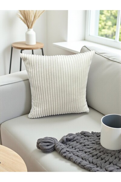 HHKARTS Velvet Throw Pillow Cover Striped Decorative Pillowcase, Modern Design