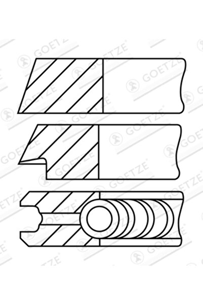 GOETZE ENGINE Set Segmenti Piston Audi 100 C3/100 C4/200 C3 Vw Corrado/Golf 1...