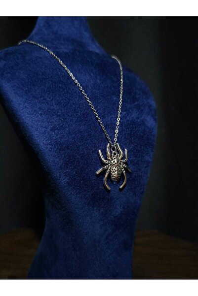 sarıyer silver Spider Model Halloween Halloween Themed Spider Style Steel Necklace