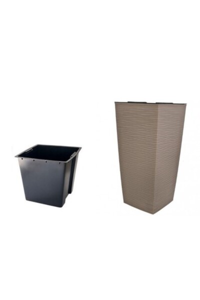 Aurora Tall planter with inner pot, 28 x 28 x 58 cm, 888, various colors