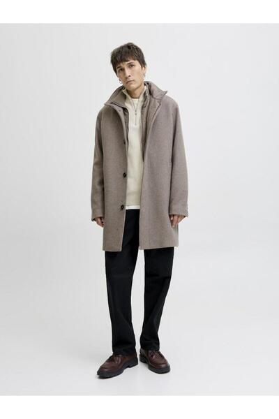 Jack & Jones JPRBLAMILANO Πλεκτό με ένθετο ραμμένο μέρος με μισό φερμουάρ SN Cloud Dancer